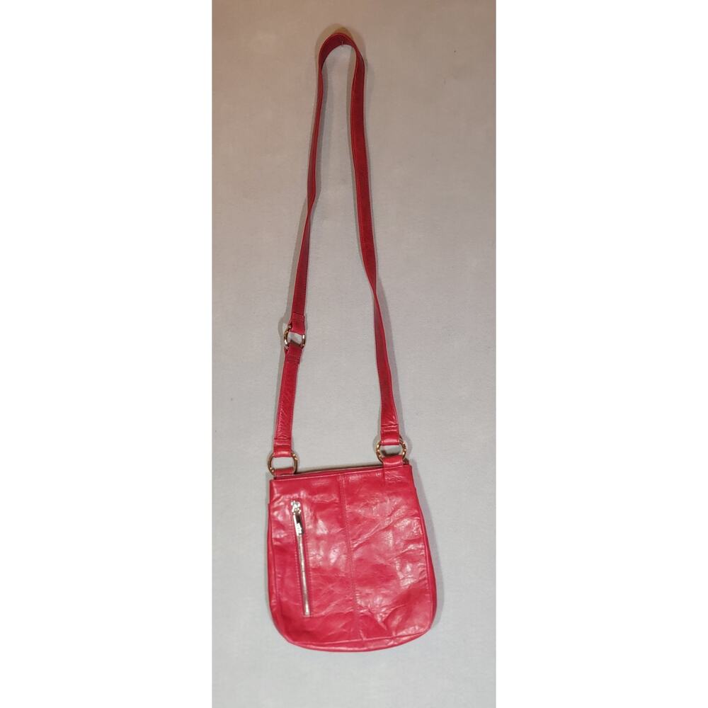 Hobo International Red Leather Crossbody Purse Bag Small Structured